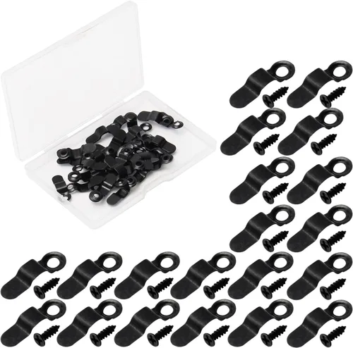 Miniatura 14 de MroMax 20 piezas de marcos de fotos, botones de giro, clips de plástico para marco de fotos con tornillos, piezas para colgar imágenes, fotos