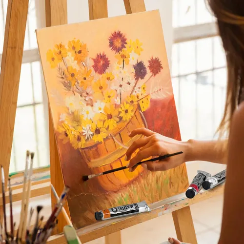 Miniatura 9 de LIGHTWISH Pintura al óleo, 21 colores al óleo vibrantes, tubos grandes de 1.7 onzas líquidas, pintura a base de aceite para pintura en lienzo