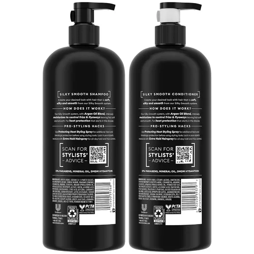 Miniatura 2 de TRESemmé Juego de champú y acondicionador, sedoso y suave + mascarilla reparadora de queratina, productos para el cabello antiencrespamiento