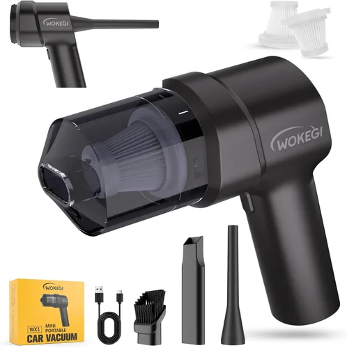 Mini aspiradora de mano para automóvil, aspiradora portátil inalámbrica de 10000 PA con batería de 2000 mAh, aspiradora 2 en 1 y plumero de aire con