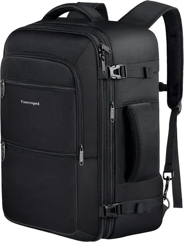 Vancropak Mochila de mano de 13.2 gal, expandible, extragrande, aprobada para viajar en avión, resiste el agua, maleta, ligera, fin de semana,