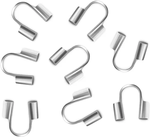 Miniatura 8 de 100 protectores de alambre de latón, protectores de alambre de metal de latón chapado en oro de 18 quilates para fabricación de joyas, bucles