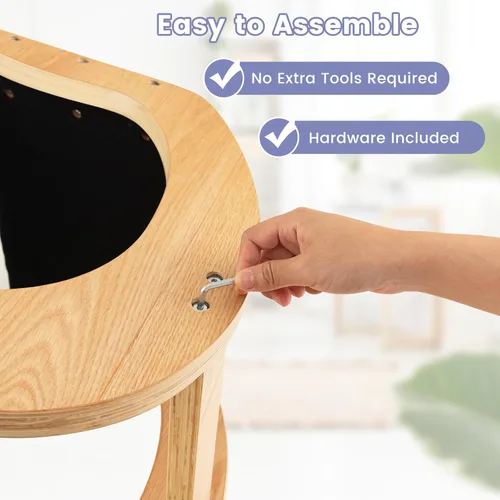 Miniatura 8 de GOFLAME Silla ergonómica para arrodillarse, mecedora de madera con cómodo cojín de asiento acolchado y soporte de rodilla para oficina en casa, Negro