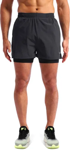 Miniatura 2 de Pudolla Mens 2 in 1 Running Shorts 5" Quick Dry Gym Athletic Workout Shorts for Men with Phone Pockets