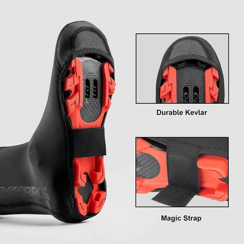 Miniatura 4 de ROCKBROS Fundas para Zapatos de Ciclismo, Calentadores de Zapatos para Bicicleta, Resistente al Agua y al Viento, Sobrezapatos para Bicicleta
