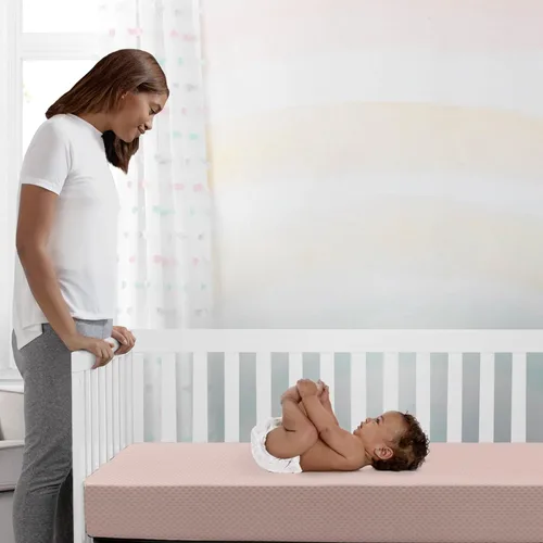 Miniatura 2 de Delta Children Twinkle Stars - Colchón para cuna y niños pequeños con funda transpirable y extraíble lavable a máquina, GREENGUARD Gold, cama
