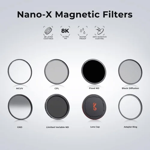 Miniatura 4 de K&F CONCEPT Filtro magnético de lente ND64 de 3.228 in (filtro de densidad neutra fija de 6 paradas), anillo básico magnético + tapa de filtro