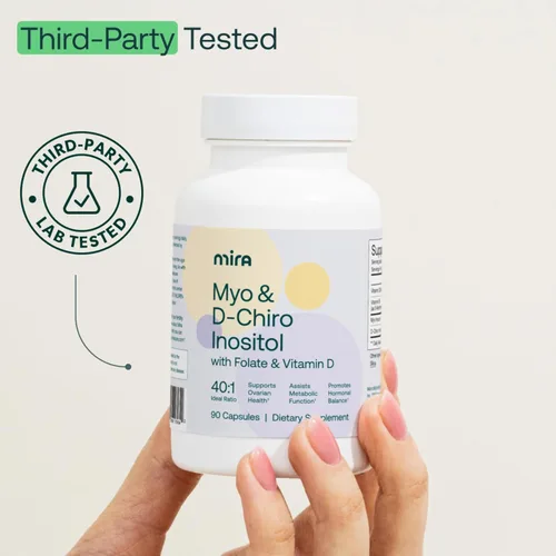 Miniatura 2 de MIRA Suplemento de SOP, Myo Inositol y D-Chiro Inositol Proporción 40:1, ayuda a promover el equilibrio hormonal y apoyar la salud ovárica
