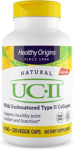 Healthy Origins UC-II 40 mg (colágeno tipo II no desnaturalizado, sin OMG, sin gluten, soporte para las articulaciones), 120 cápsulas vegetales