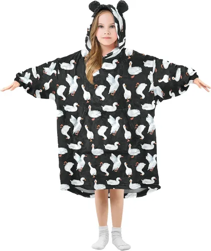Miniatura 18 de Mantas portátiles para niños, súper suaves, cálidas y acogedoras, sudadera con capucha de gran tamaño, regalos para niños de 3 a 14 años, niñas