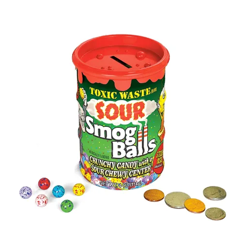 Miniatura 11 de Toxic Waste Sour Smog Balls Crunchy Chewy Surtido de Sabores Surtidos Bolsas de 3 oz Paquete de 3