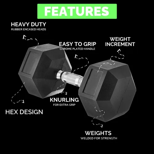 Miniatura 7 de Mancuernas hexagonales de goma de 100-250 kg con estante, peso libre para gimnasio en casa, mancuernas de goma duraderas con almacenamiento