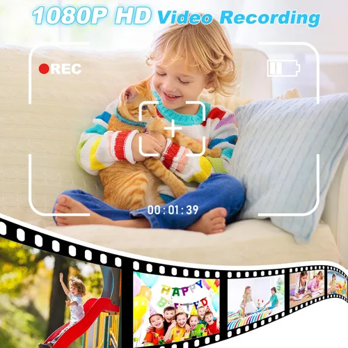 Miniatura 5 de Cámara para niños con impresión instantánea, video de 1080P, tarjeta SD de 32 GB, juguete para niños, regalos de cumpleaños de Pascua para niños