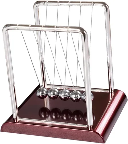 Totority Péndulo de bola de Newton cuadrado grande con cinética decorativa para oficina en casa, adorno de ciencia física y demostración de