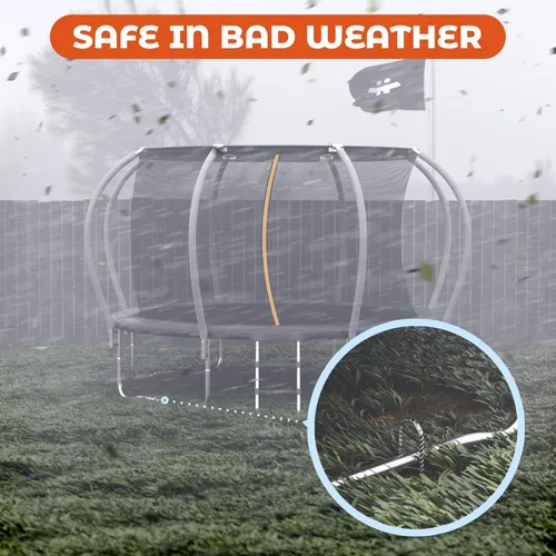 Miniatura 3 de Happin® Anclajes de trampolín de 12 pulgadas, estacas de trampolín, estacas de suelo resistentes, anclajes de tierra atornillados, accesorios