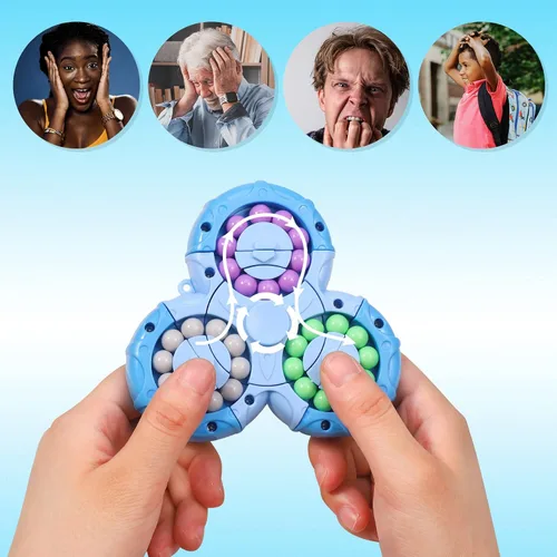 Miniatura 6 de FRIUSATE Juguete mágico de frijol mágico, juguete giratorio giratorio para niños, rompecabezas para aliviar el estrés y la ansiedad