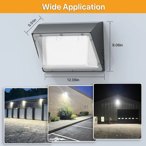 Miniatura 6 de Paquete de luz LED de pared de 120 W con fotocélula del atardecer al amanecer, 18,000 lm (150 LM/W) luz de inundación para montaje en pared al aire