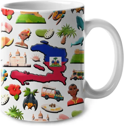 Miniatura 17 de Lotacy Taza de café con símbolos de Cuba con bandera de mapa, taza de cerámica de bandera cubana de 11 onzas, recuerdo de Cuba y regalos, idea
