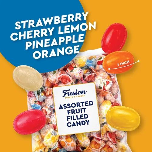 Miniatura 4 de Arcor - Caramelos duros rellenos de frutas, bolsa surtida de 2 libras a granel (aproximadamente 150 piezas), dulces Bon Bons Fruitfuls, caramelos