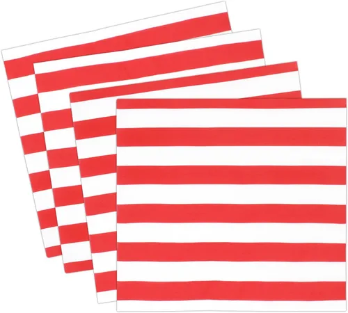 Miniatura 3 de Servilletas desechables de papel para fiestas, 60 unidades Rojo con rayas