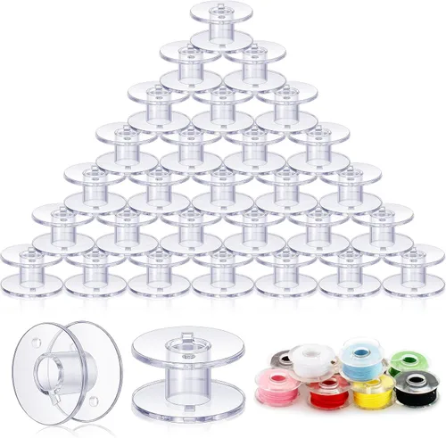 Timgle 200 bobinas para máquina de coser, bobinas de plástico clase 15, compatibles con máquinas de coser SA156, bobinas de bordado, máquinas de