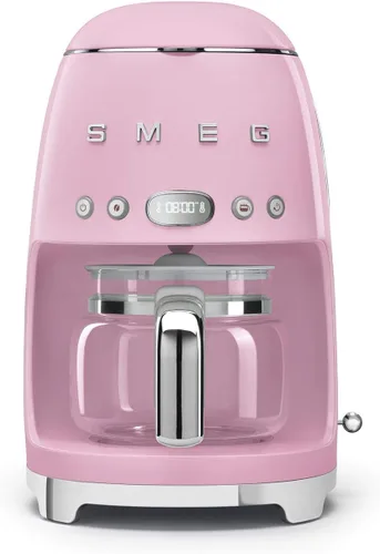 Miniatura 12 de Smeg Cafetera de goteo estética de estilo retro de los años 50 con jarra de vidrio de 10 tazas, función de arranque automático, plato para mantener
