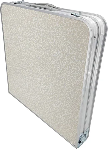 Miniatura 7 de FixtureDisplays® Mesa plegable de aluminio de 4 pies (48 pulgadas), altura ajustable de 24 a 28 pulgadas, mesa de campamento portátil ligera