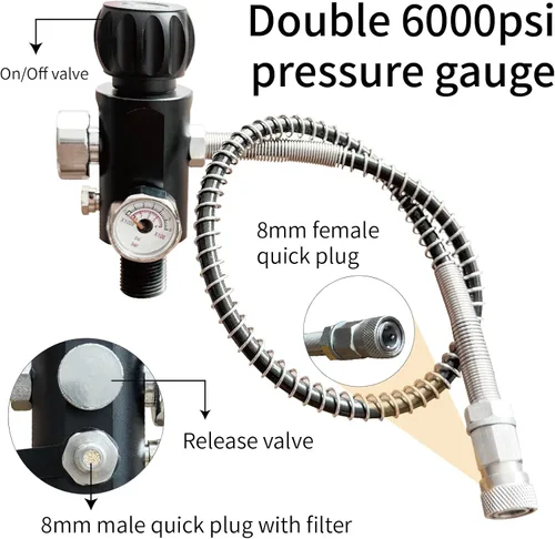 Miniatura 8 de CE (No DOT) 2L 4500psi Sistema de tanque de paintball, tanque de paintball/hpa tanque de aire pcp/paintball tanque de aire de fibra de carbono