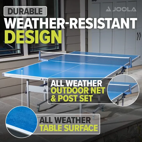 Miniatura 4 de JOOLA NOVA - Mesa de ping pong para exteriores con juego de red impermeable para tenis de mesa - Ensamblaje rápido - Superficie de aluminio