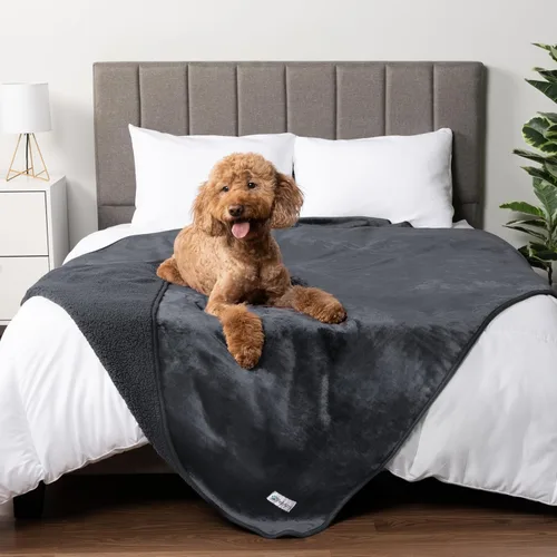 Miniatura 9 de PETAMI Manta impermeable de forro polar Sherpa para gatos y perros, color beige, talla S