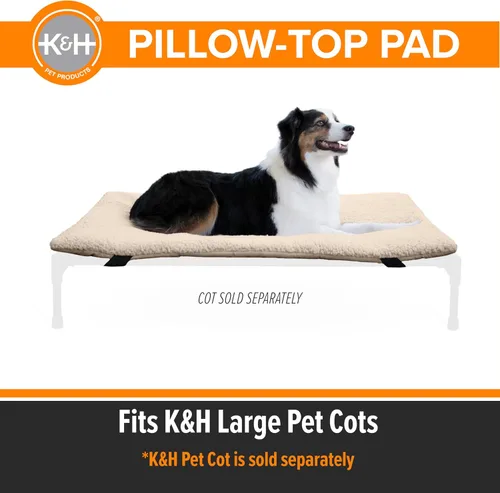Miniatura 2 de K&H Pet Products Almohadilla para cuna para perro (la cuna se vende por separado), cama cómoda con parte superior acolchada para camas elevadas