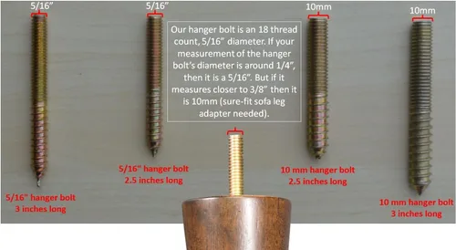 Miniatura 3 de BingLTD - Patas de sofá de madera dura con perfil de nogal de 4 1/2 pulgadas - Juego de 4 (P687-163)