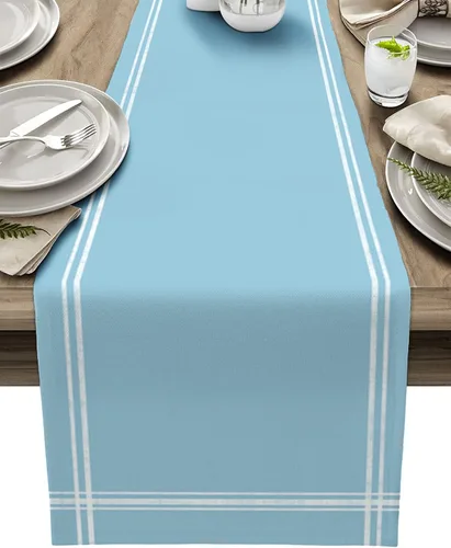 Caminos de mesa pequeños para mesa auxiliar, camino de mesa de comedor de color sólido, bufandas de arpillera, decoración de mesa rectangular