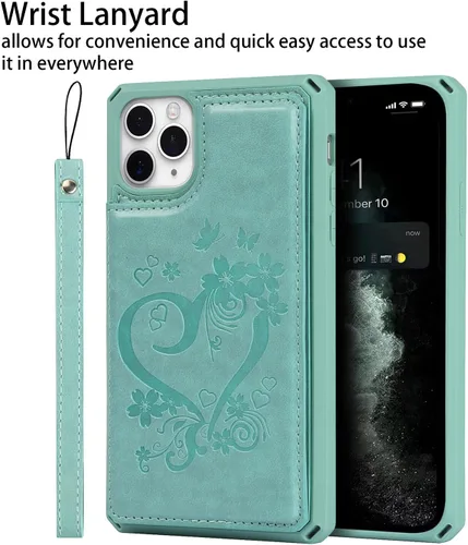 Miniatura 6 de Cavor Funda para iPhone 11 Pro Max con tarjetero, cartera con tarjetero y tarjetero para tarjetas de crédito para iPhone11ProMax