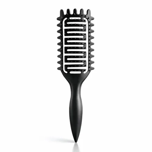 Miniatura 7 de Curl Defining Brush for Curly Hair, Vented Detangling Hair Brush for Wet and Dry Styling, Curved Brush for Shaping and Smoothing Curl Clumps, Beige