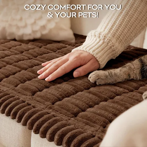 Miniatura 2 de decorUhome Funda de sofá para perros, funda antideslizante y mullida para sofá, para asiento, respaldo y reposabrazos, protector de sofá suave