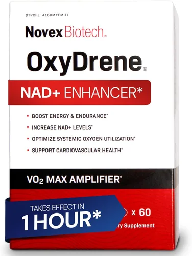 Novex Biotech Oxydrene NAD+ Enhancer - Suplemento natural que promueve el metabolismo y el apoyo cardiovascular para hombres y mujeres (60 cápsulas)