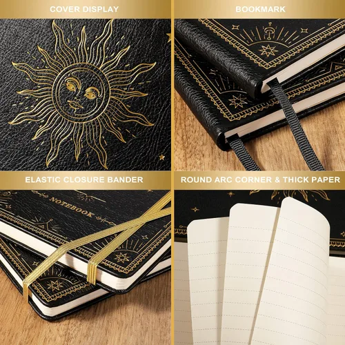Miniatura 3 de Artfan Cuaderno/diario rayado – Cuaderno clásico de escritura de piel sintética con papel grueso de alta calidad con bolsillo + separadores
