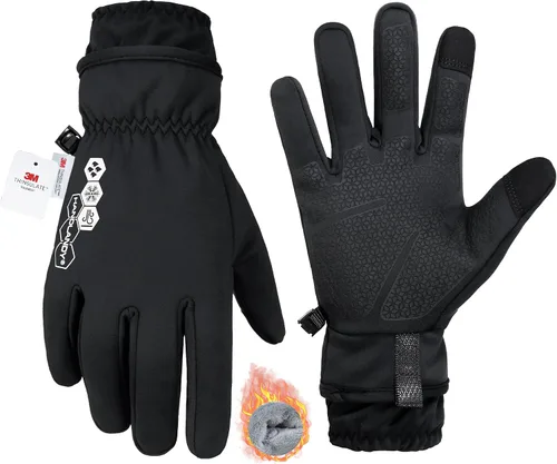 HANDLANDY Guantes de invierno para hombres y mujeres, aislados impermeables para clima frío, guantes térmicos para ciclismo, esquí, equitación,