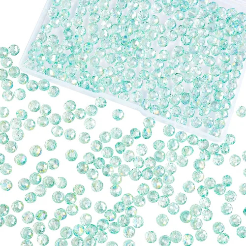 Miniatura 33 de 800 cuentas redondas de cristal de 0.236/0.396/0.394 pulgadas para joyas de bricolaje, ideales para pulseras, collares, colgantes y proyectos