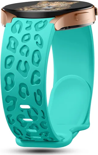 Miniatura 19 de Bandas grabadas sin huecos con diseño de leopardo compatibles con Samsung Galaxy Watch 6/5/4 Band 40mm 44mm, Watch 6 47mm 43mm, 5 Pro 45mm, Watch 4
