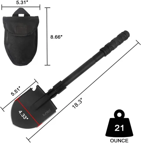 Miniatura 4 de iunio Pala de Camping, Pala Plegable, Portátil, Multiherramienta, Herramienta de Atrincheramiento Plegable, Pala Plegable, para Mochileros
