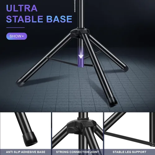 Miniatura 6 de PPH-Sisy Soporte de luz para DJ, resistente, para trípode, barra en T, luces de escenario, ajustable, 39-70 pulgadas, montaje de trípode