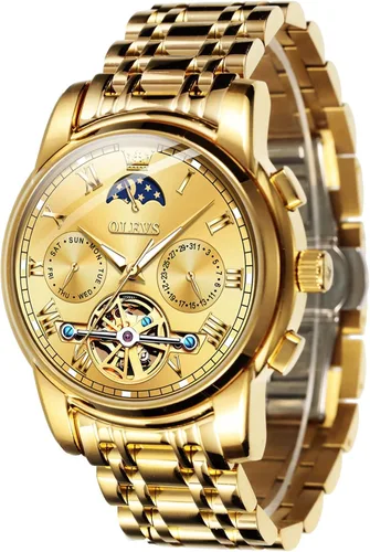 Miniatura 7 de OLEVS reloj mecánico automático reloj de cuerda automático de lujo para hombre a prueba de agua acero inoxidable