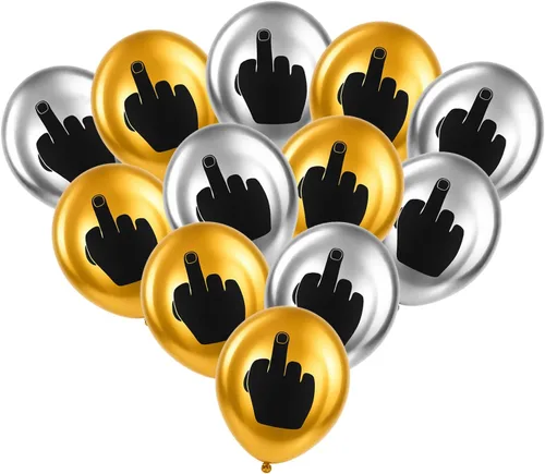 DS. DISTINCTIVE STYLE Middle Finger Balloons 12 Inch Latex Balloons Set of 12 Party Balloons Funny Birthday Decorations for Men and