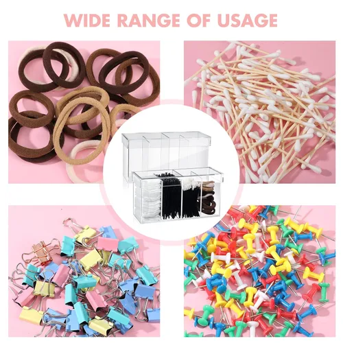 Miniatura 7 de Organizador de maquillaje acrílico de 4 compartimentos con tapa, organizador de carrito de pestañas para Lash Techs, almacenamiento de baño con 4