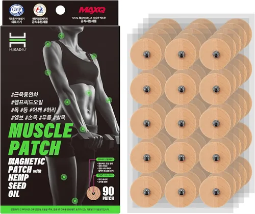 [Paquete de 90] Parche magnético muscular con aceite natural, parches magnéticos de acupresión, 1300 Gauss, terapia magnética, energías magnéticas