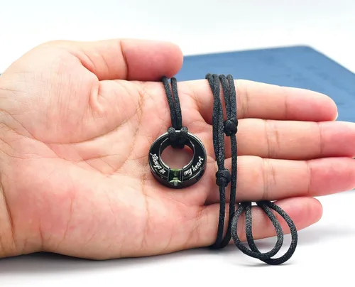 Miniatura 5 de YOUFENG Collares de urna de piedras natales para cenizas, urna redonda de cremación colgante para cenizas humanas, recuerdo conmemorativo, medallón