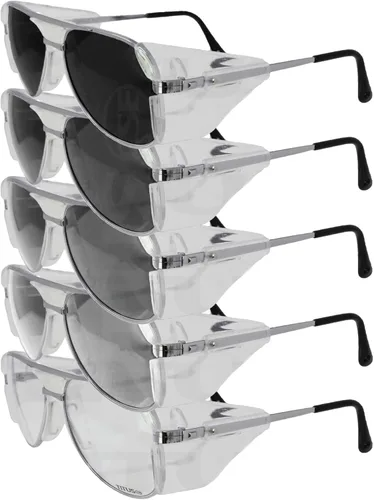 Miniatura 3 de TITUS G77 - Gafas de seguridad con montura de metal premium Aviator Z87+, Z87.1, protección lateral, para disparos de motocicleta, DOT ANSI CE