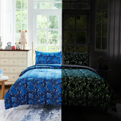 Miniatura 10 de Cokouchyi Juego de edredón tamaño Twin para niñas, 5 piezas cama en una bolsa, juego de sábanas de edredón de mariposas coloridas 3D, ultra suave